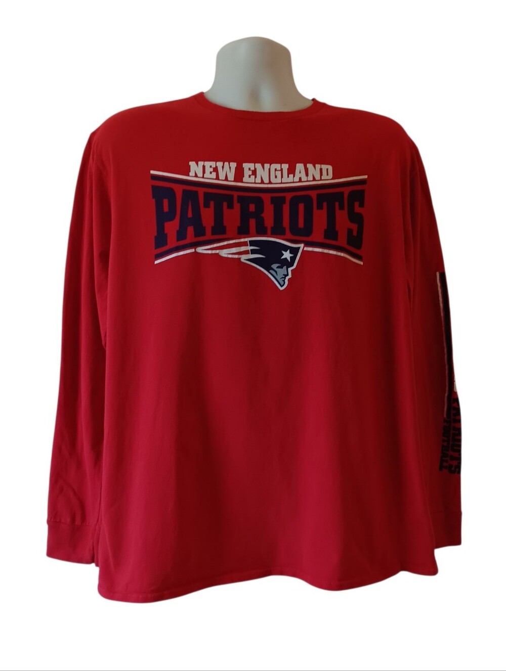 NFL New England Patriots men's red long-sleeve graphic t-shirt size XL